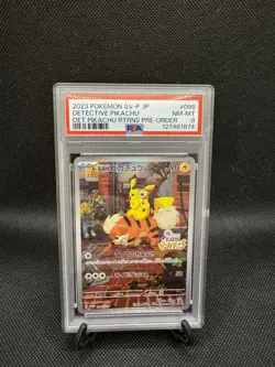 PSA 8 Detective Pikachu 098/SV-P Promo Pokemon Card Japanese Ver 2023 - Image 1