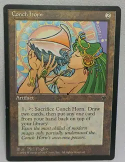 Magic the Gathering FALLEN EMPIRES CONCH HORN MTG Trading Card 1994 #112 - Image 1