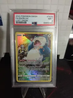2022 POKEMON SWORD & SHIELD LOST ORIGIN #TG10 FULL ART/SNORLAX PSA 9 - Image 1