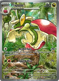 Pokemon TCG Flapple Illustration Rare Card 210/191 SV08 Surging Sparks Holo NM - Image 1