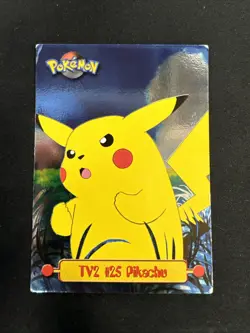 Pokemon #25 Pikachu (Topps Series 1 TV2) Holo Foil Blue Logo LP - Image 1