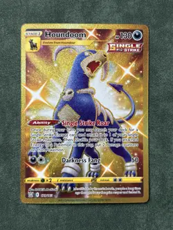 Houndoom 179/163 - Battle Styles Gold Secret Rare - NM Pokemon Card - Image 1