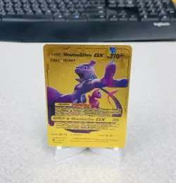 MEWTWO & MEW GX TAG TEAM 71/236 GOLD FOIL POKEMON CARD - Image 1