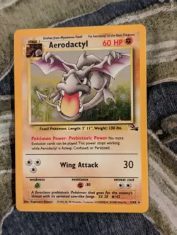 Aerodactyl Fossil Holo Card 1/62 LP Pokemon WOTC Unlimited. - Image 1