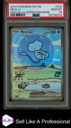 MEW EX SPECI4L ILL RARE POKEMON GER PAF DE-PALDEAN FATES 2024 232 PSA 10 - Image 1