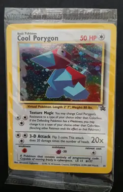 Pokemon TCG Cool Porygon #15 Black Star Promo Wotc Swirl Holo Sealed NM - Image 4