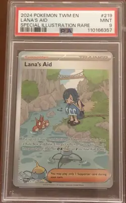 Lana's Aid 219/167 Pokemon Twilight Masquerade SIR Holo PSA 9 - Image 1