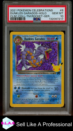 DUNKLES GARADOS-HOLO TM.ROCKET-GER. POKEMON CELEB CLSC. COLL. 2021 8 PSA 10 - Image 1