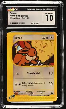 CGC 10 GEM MINT Eevee 2003 Skyridge 54/144 Pokemon Card - Image 1