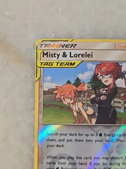 POKEMON MISTY & LORELEI 199/236 REVERSE HOLO COSMIC ECLIPSE TAG TEAM TCG - Image 3