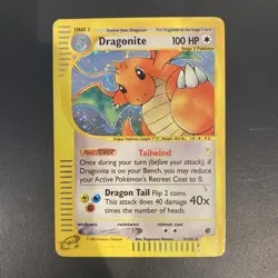 Dragonite 9/165 Holo Rare Expedition Pokemon Card DAMAGED Back - Image 1