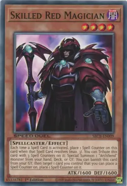 Yugioh Skilled Red Magician SBCB-EN009 Common Speed Duel NM x3 Play Set - Image 1