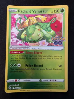 Pokemon TCG Radiant Venusaur 004/078 Pokemon GO Holo NM - Image 1