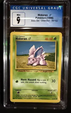 1999 Pokemon Base Set #55/102 Nidoran CGC 9 - Image 1