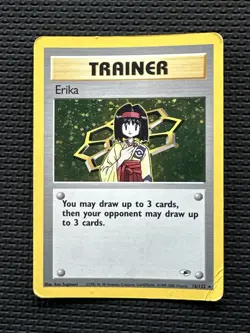 Erika 16/132 Holo Rare Gym Heroes Set English WOTC HP Pokemon TCG Trainer - Image 1