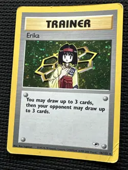 Erika 16/132 Holo Rare Gym Heroes Set English WOTC HP Pokemon TCG Trainer - Image 2