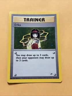 1999 WOTC Trainer Erika Gym Heroes Holo Pokemon Card 16/132 NM/LP - Image 1