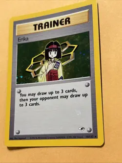 1999 WOTC Trainer Erika Gym Heroes Holo Pokemon Card 16/132 NM/LP - Image 2
