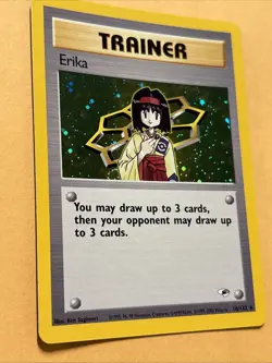 1999 WOTC Trainer Erika Gym Heroes Holo Pokemon Card 16/132 NM/LP - Image 3