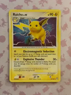 Pokemon CardMysterious Treasures RAICHU LV. 40 15/123 Holo Rare 2007 LP+ - Image 1