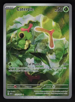 Caterpie 172/165 SV: Scarlet & Violet 151 Illustration Rare Pokemon TCG Card NM - Image 1