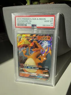 2019 Pokemon Sun & Moon Hidden Fates Charizard GX #9 PSA 10 - Image 3