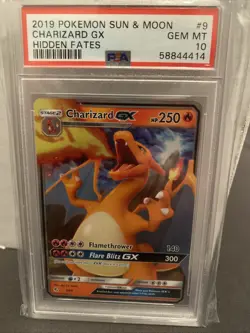 2019 POKEMON SUN & MOON HIDDEN FATES #9 CHARIZARD GX PSA 10 - Image 1