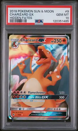 2019 POKEMON SUN & MOON HIDDEN FATES #9 CHARIZARD GX PSA 10 - Image 1