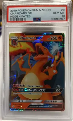 2019 POKEMON SUN & MOON HIDDEN FATES #9 CHARIZARD GX PSA 10 - Image 1