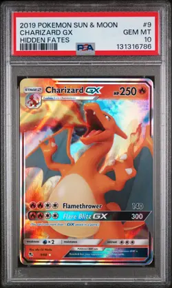 2019 POKEMON SUN & MOON HIDDEN FATES #9 CHARIZARD GX PSA 10 - Image 1