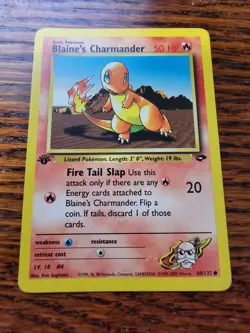 Blaine's Charmander 60/132 Gym Challenge Pokemon Card 1st Edition - Image 1