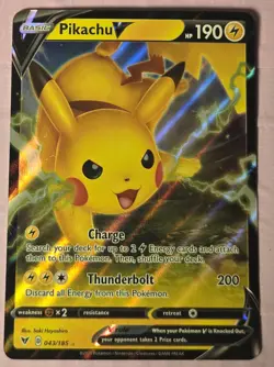 Pikachu V 43/185 Vivid Voltage Ultra Rare Holo Pokemon Pokemon Card Near Mint - Image 1