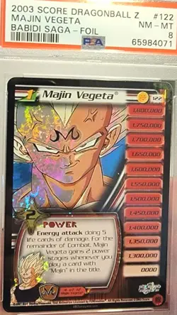 PSA 8 Limited Majin Vegeta 122 Dragon Ball Z DBZ Personality Babidi Saga Card UR - Image 1