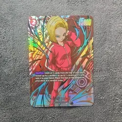 Dragon Ball Android 18 Rare Holo FB01-014 Battle Card 15000 Power 2 - Image 1