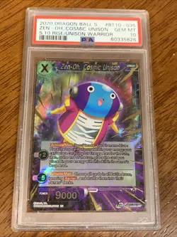 2020 DRAGON BALL SUPER CARD GAME #BT10-035 ZEN-OH, COSMIC UNISON PSA 10 - Image 1