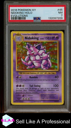 NIDOKING-HOLO EVOLUTIONS POKEMON XY EVOLUTIONS 2016 45 PSA 7 - Image 1