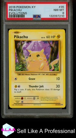 PIKACHU EVOLUTIONS POKEMON XY EVOLUTIONS 2016 35 PSA 8 - Image 1