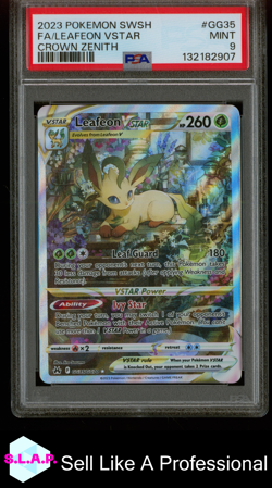 FA/LEAFEON VSTAR CROWN ZENITH POKEMON SWSH CROWN ZENITH 2023 GG35 PSA 9 - Image 1