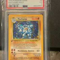 Pokemon 1999 Base Set Machamp 8/102 Holo 1st Edition Spanish PSA 5 - Image 1