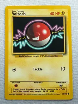 Voltorb 067/102 WoTC Base Set Common - Pokemon TCG - LP - Image 1