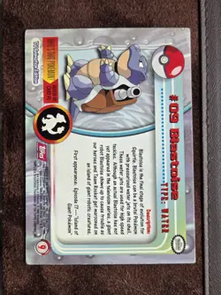 Pokemon Topps Blastoise #09 1999 Topps TV Animation Edition Non Holo - Image 2