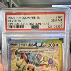 Eevee ex Pokemon Sv: Prismatic Evolutions Special Illustration Rare Holo PSA 10 - Image 4