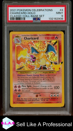 CHARIZARD-HOLO CLASSIC COLL-BASE SET POKEMON CELEB CLSC. COLL. 2021 4 PSA 9 - Image 1