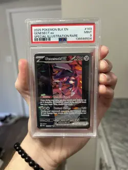 2025 Pokemon EN Black Bolt SIR Genesect EX #169 PSA 9 MINT - Image 1