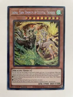 Yu-Gi-Oh! Shiina, Twin Tempests of Celestial Thunder SECRET RARE BPRO-EN027 - Image 1