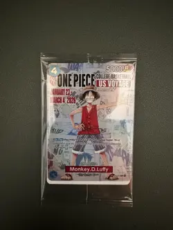 Bandai One Piece: US Tour Luffy Trading Card - SEALED In Hand - Image 1