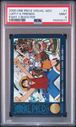 PSA 9 Luffy & Friends Foil One Piece Visual Adventure #1 Bandai Carddass 2000 - Image 1
