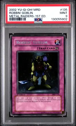 2002 YU-GI-OH! MRD-METAL RAIDERS 1ST EDITION #135 ROBBIN' GOBLIN PSA 9 - Image 1