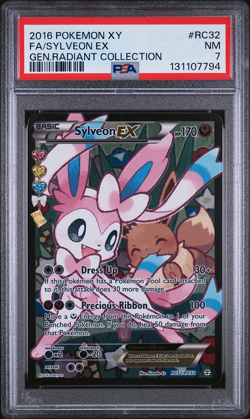 2016 POKEMON XY GENERATIONS RADIANT COLL #RC32 FULL ART/SYLVEON EX PSA 7 - Image 1