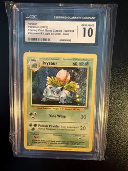2023 POKEMON Ivysaur 002/034 TCG Classic Ven/Lugia EX Deck Holo CGC GEM MINT 10 - Image 1